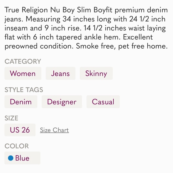 True Religion Slim Boyfit Denim Jeans - Picture 10 of 10